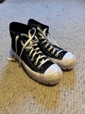 Converse Black High-Top Canvas Sneakers with White Accents